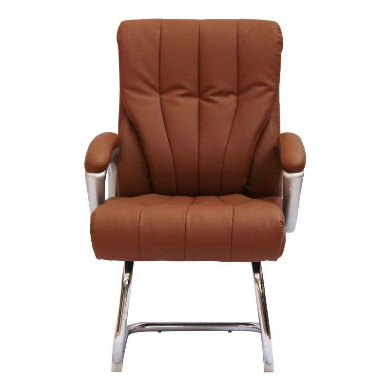 Visitor Executive Office Chairs - PU Leather Finish - Brown Colour