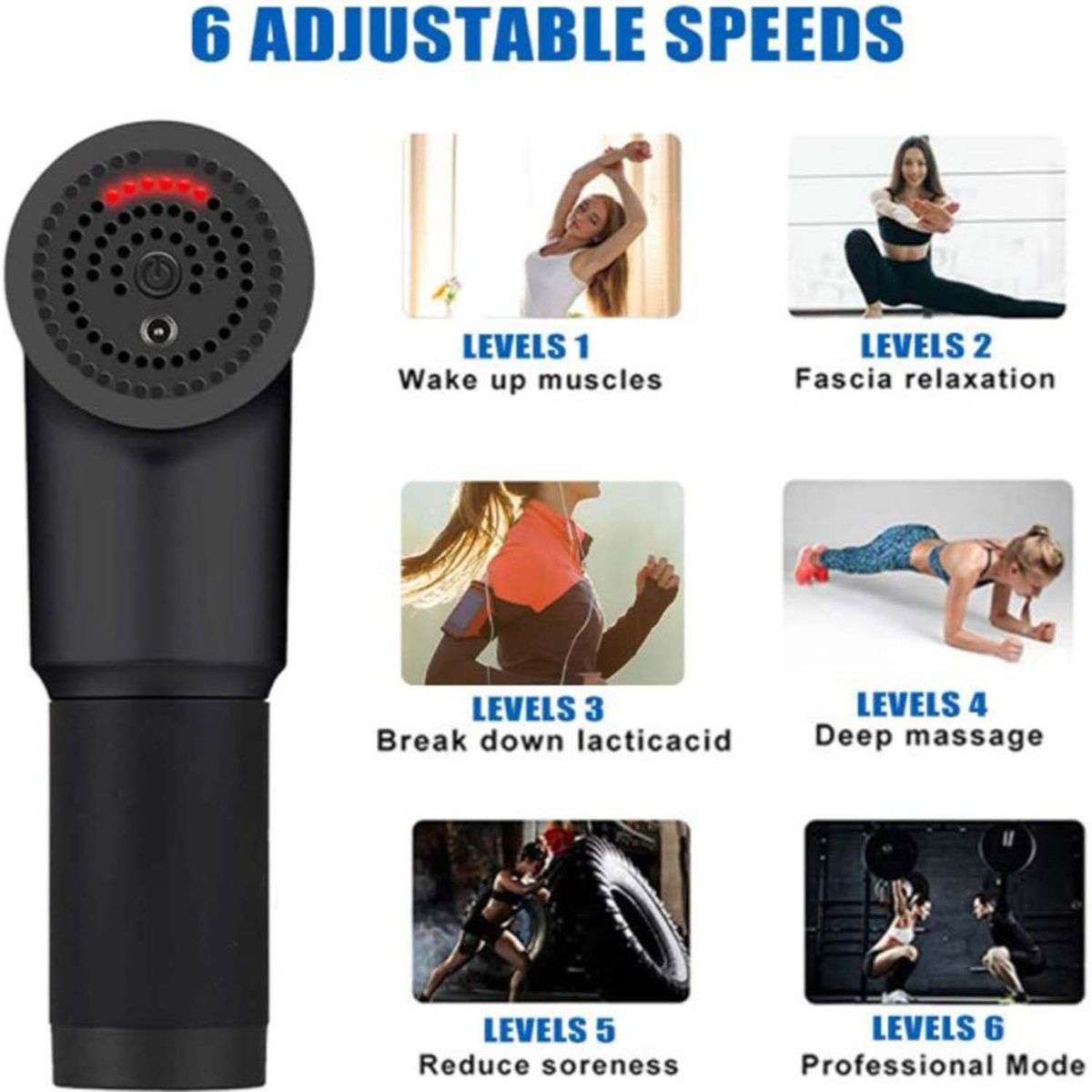 Muscle Body Massager Gun For Pain and Stress Relief with 4 Massage Head