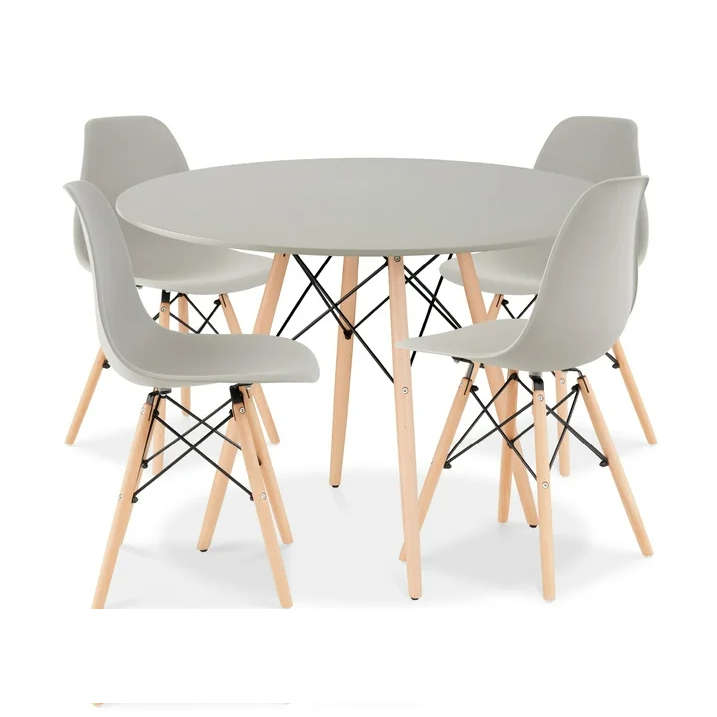 Dining Suites / Sets - Round Dining Table with Four Chairs - Grey Colour