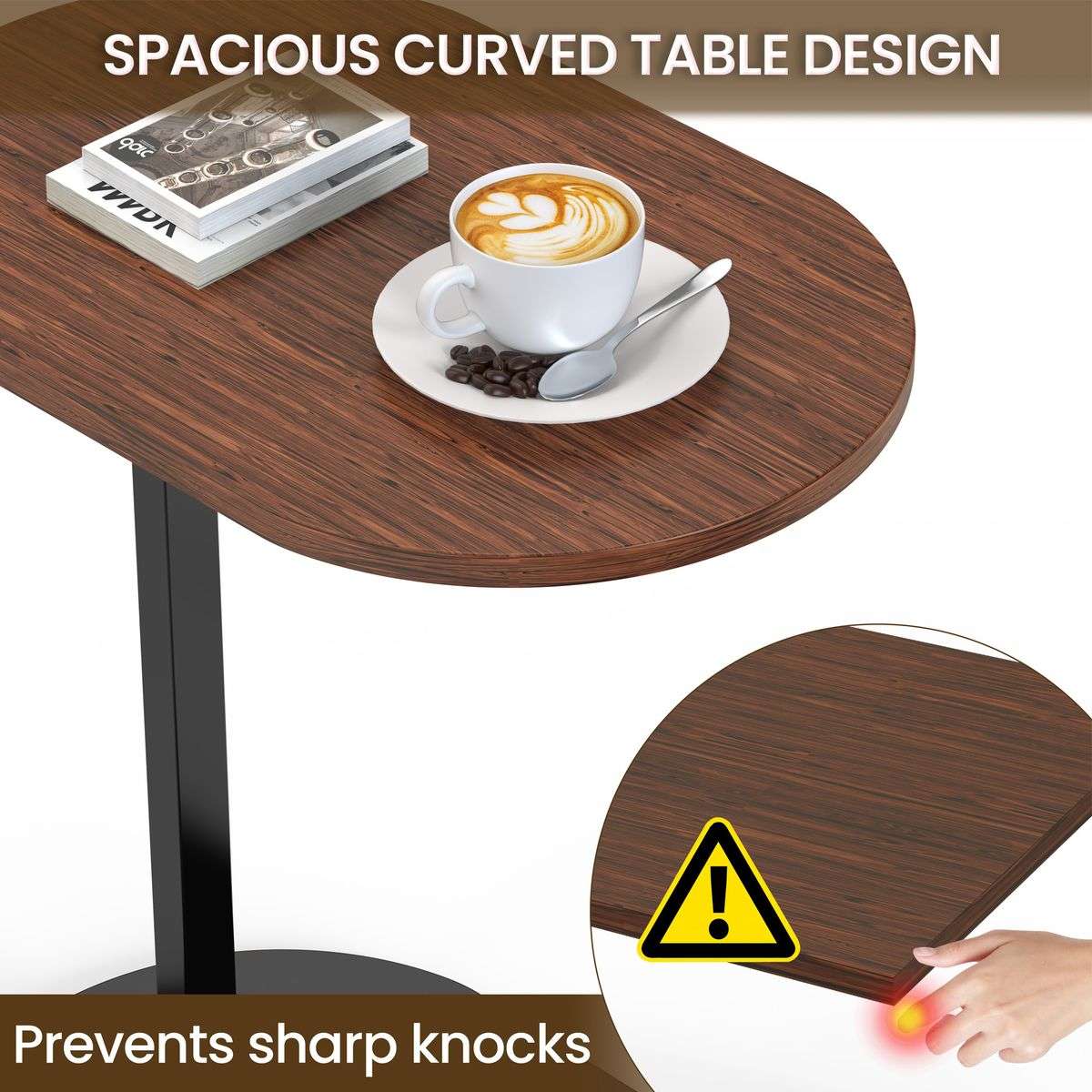 Coffee Table C-Shape Side Table Wooden End Table Couch Table Snack Table