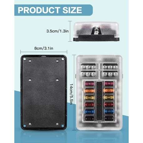 Blade Fuse Box, 12V/24V/32V Fuse Box with Negative Bus for Car & Vehicle Use