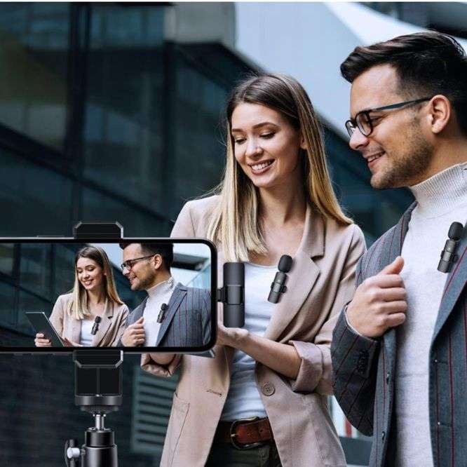 Professional Dual Wireless Microphone IOS ALL Mini Portable Mic K9