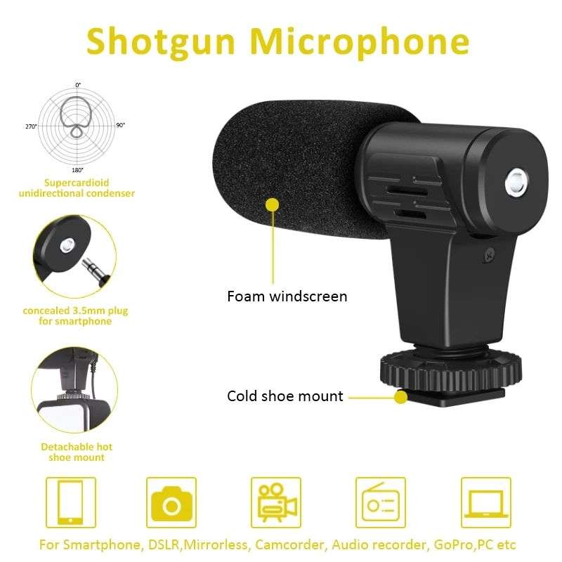 2 Units - vlogging kit with video light and phone holder