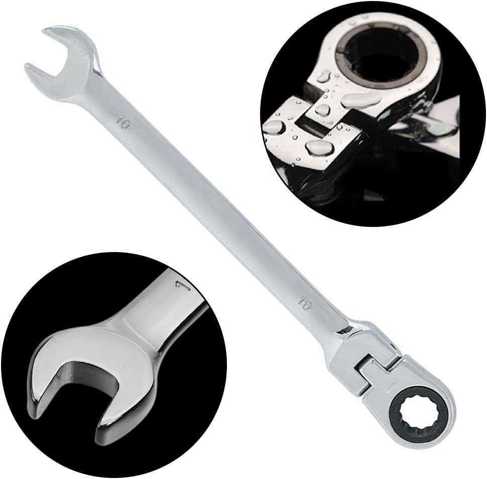 10MM Flexible Head Chrome Vanadium Ratchet Spanner