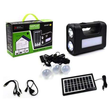 GD-8017A Solar Home Lighting System with 3 Led Bulbs