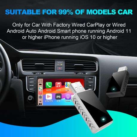 Wireless In-Car Connectivity Adapter for Apple CarPlay Systems