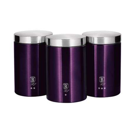 Berlinger Haus - 3 Pieces Premium Canister set-Metallic Purple Edition (DISPLAY MODEL)