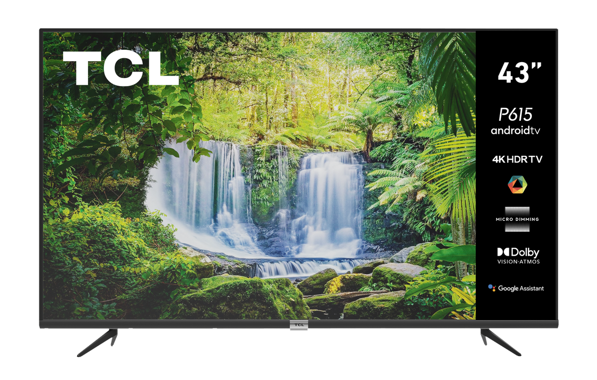TCL 43` 43P615 UHD Android TV ( FHD , HDR , Android TV , Dolby Audio , Google Assistant )