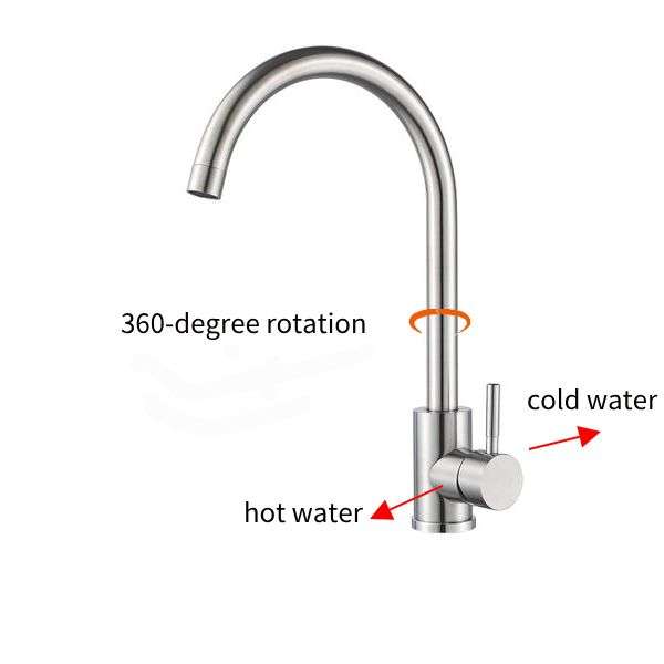 Single Handle Deck Mounted Brushed Mixer Stainless Steel Faucet Tap