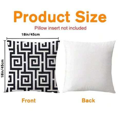 Contemporary Black and White Maze Cushion Covers Set 2