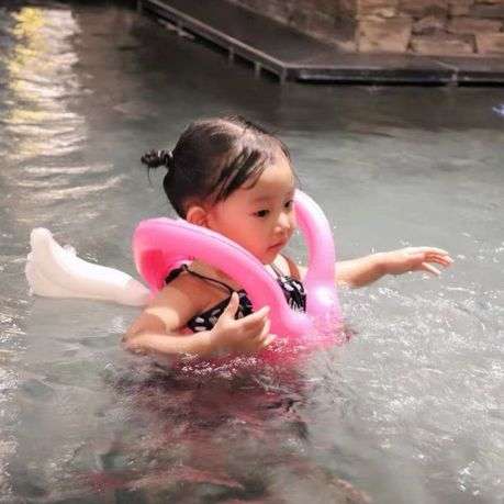 Olive Tree-Child Angel Wing Inflatable Vest Jacket Swimming Aid - Pink / White - 32 cm