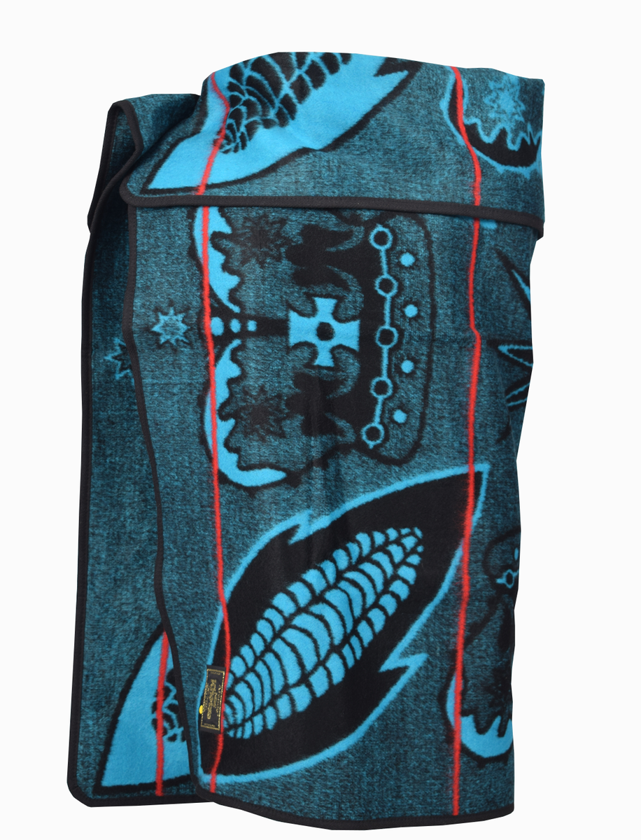 Mini Khotso Basotho Blanket - Turquoise Blue