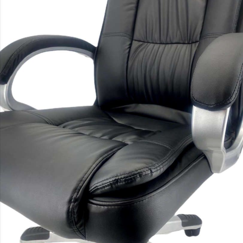 Medium-Back Executive PU Leather Adjustable Height Office Chair -Black or White