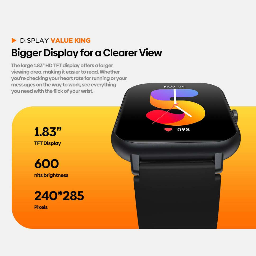 BTALK LITE - IP68 Water Resistant Smart Watch - Black