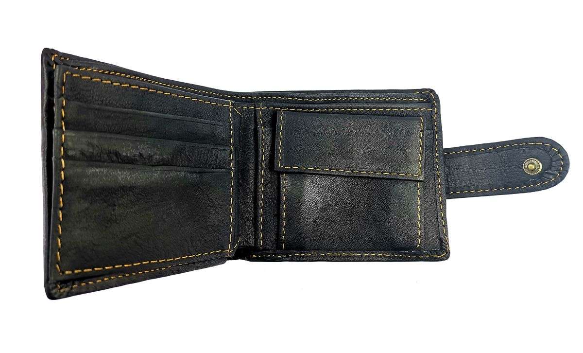 Men's Wallet Genuine Leather Black 861-01