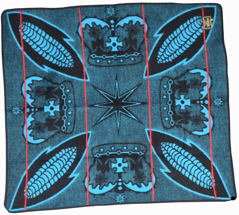 Mini Khotso Basotho Blanket - Turquoise Blue