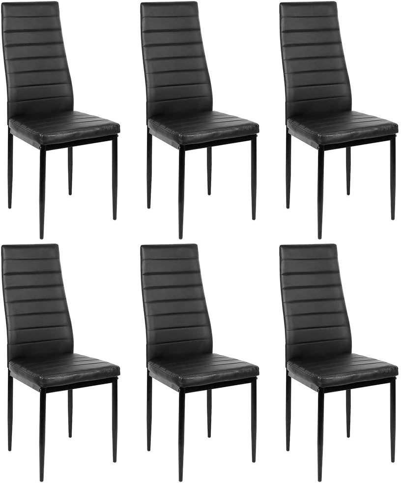 Dining Room Chairs - 6 Pack - Faux Leather Cover