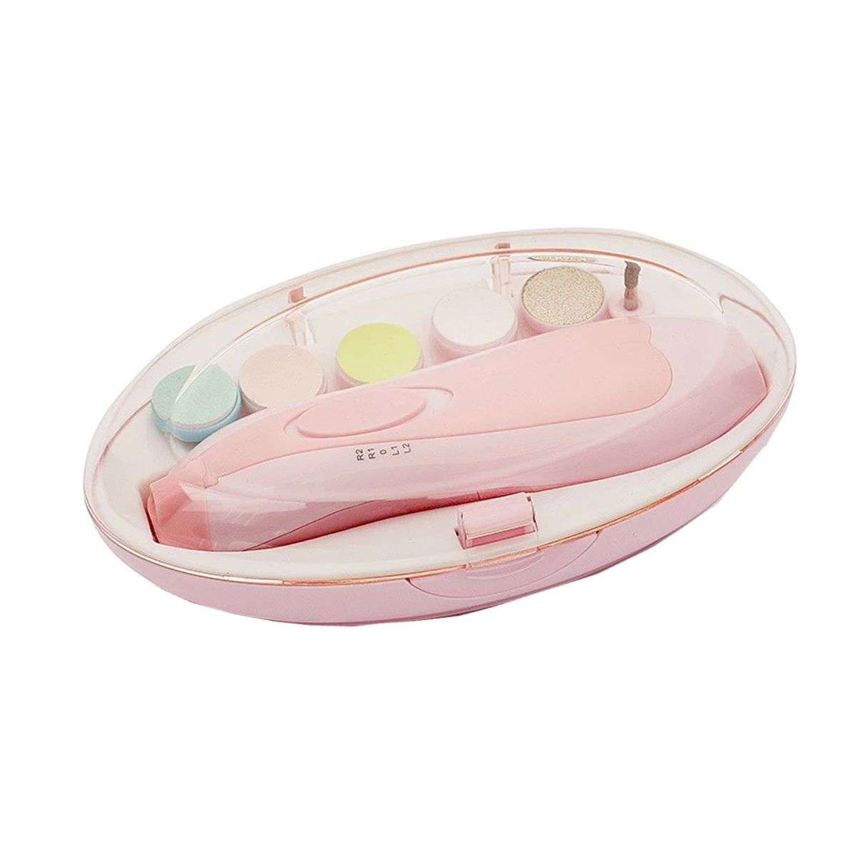 Baby Nail Trimmer Electric File Set with Light Replacement Heads