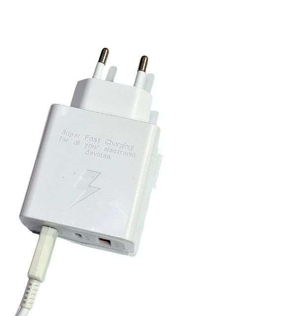 Super Fast 65W PD Power Adapter Trio Charger White