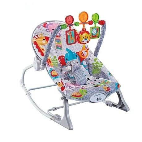 Hu-Baby Infant-to-Toddler Vibrating Musical Rocker - Grey