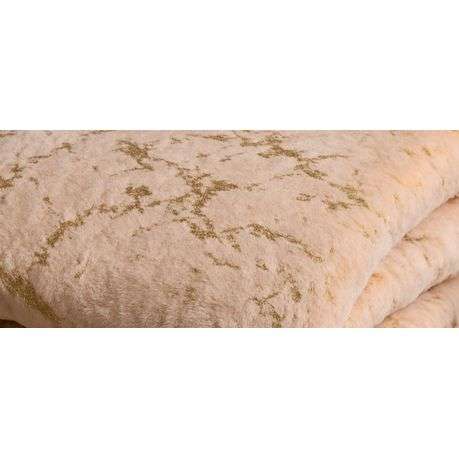 FLEECEX Metallic Plush Fleece Warm Winter Lightweight Blanket & Throw -150 x 200 cm - Peach