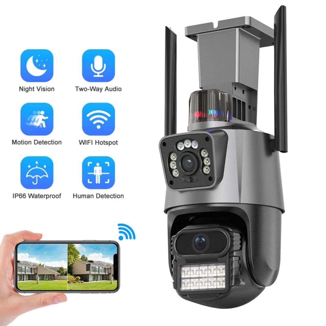 8K Ultra HD Dual-Lens Screen Camera System with 4x Zoom, Two-Way Audio & AI Tracking
