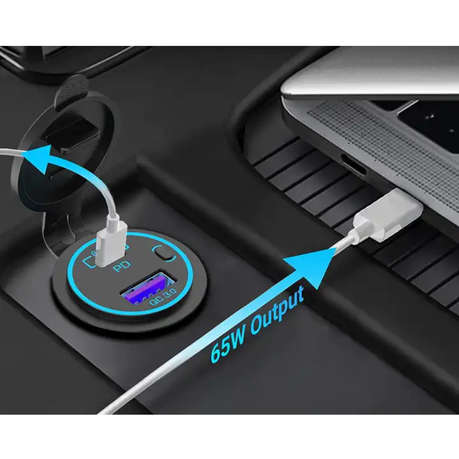 Automotive PD Type C Charger Socket & USB Port (83W)