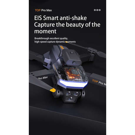 P18 - Triple Camera Quadcopter Drone With GPS HD Aerial Photography - Black