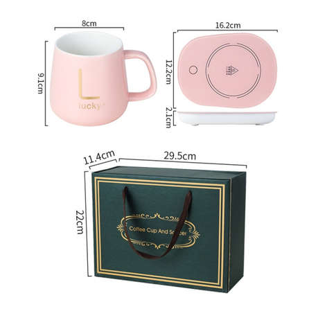Classy Electric Coffee Warmer Coaster and Mug Set