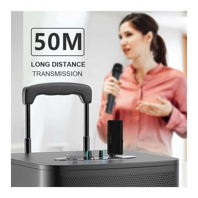 2Pc Wireless Handheld Microphone Set With Rechargeable Receiver & Batteries