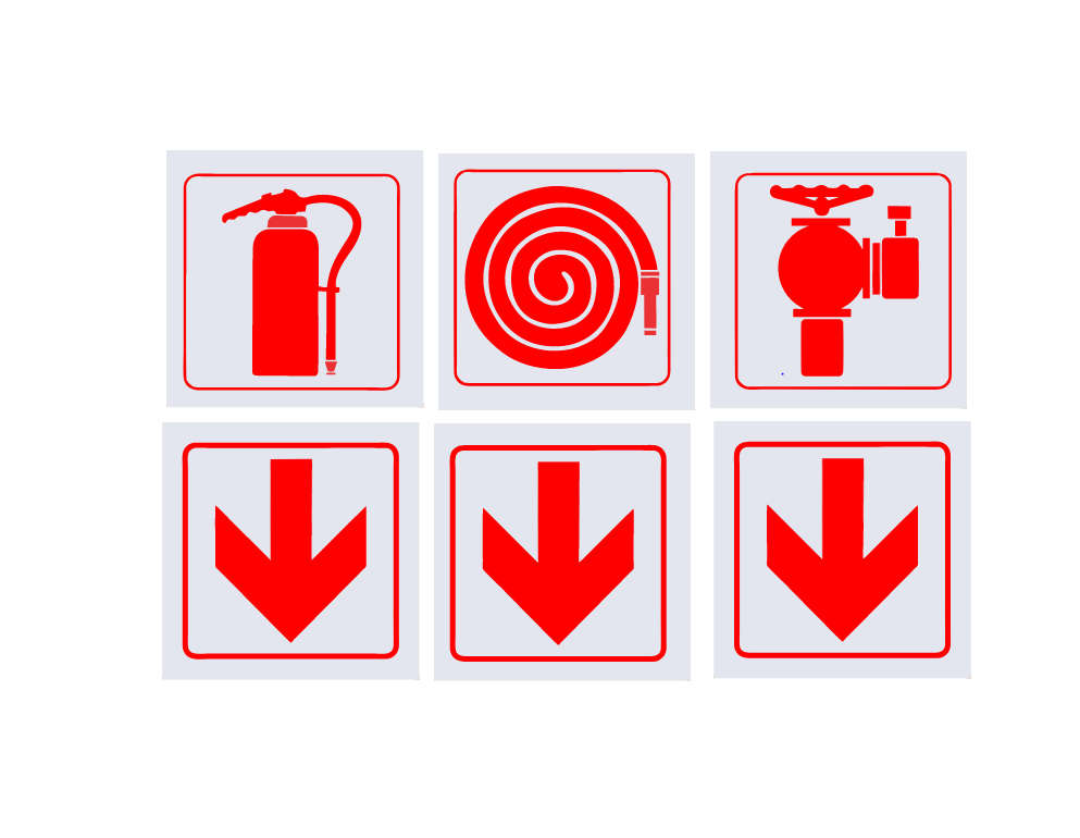 ABS Safety Sign Boards - Pack Of 6 - Fire Safety And Compliant Signs