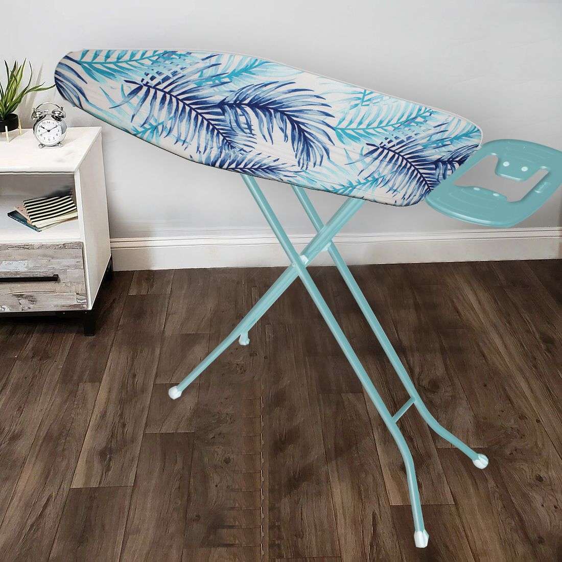 110 x 33cm Mesh Ironing Board with Safety Iron Rest - Blue Palm (PLEASE READ DESCRIPTION)