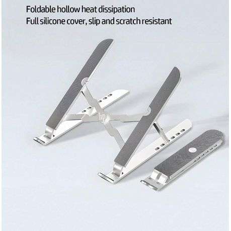 HP - Foldable Metal Laptop Stand With Multi-Gear Adjustment - Silver