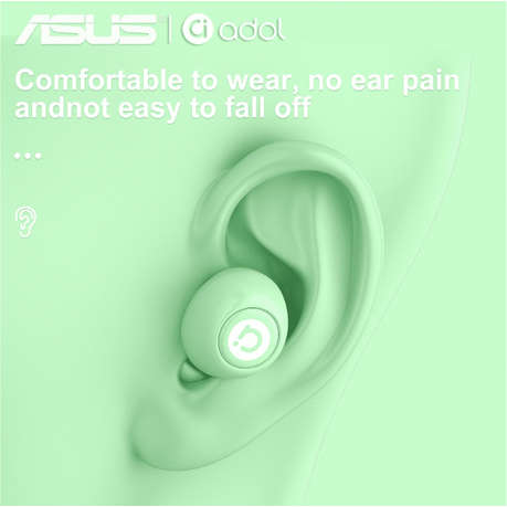 ASUS - AS101 - Semi-In-Ear Noise Cancelling Earbuds With Mic - Green