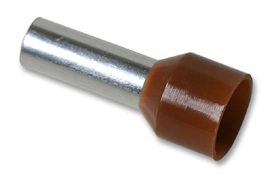 Multicomp Pro (E10-12-BROWN) Wire Ferrule, Single Wire, 8 AWG, 10 mm²