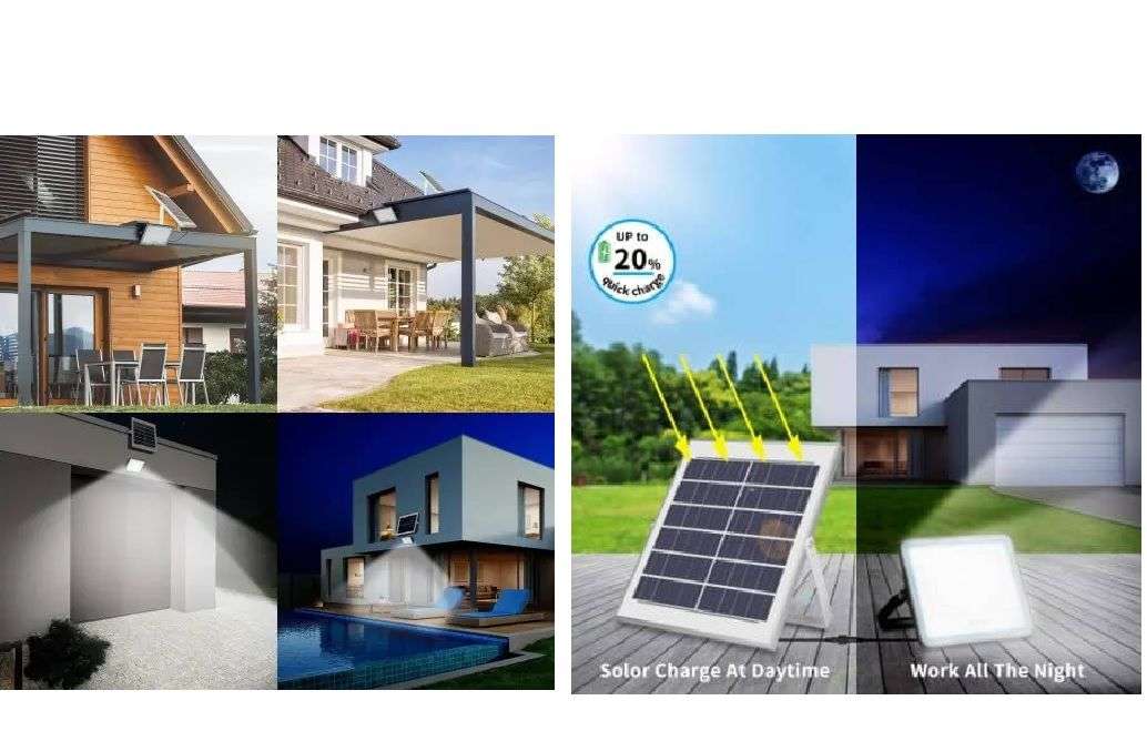 Solar LED Flood Spot Light with Remote - Strobe Series 200W