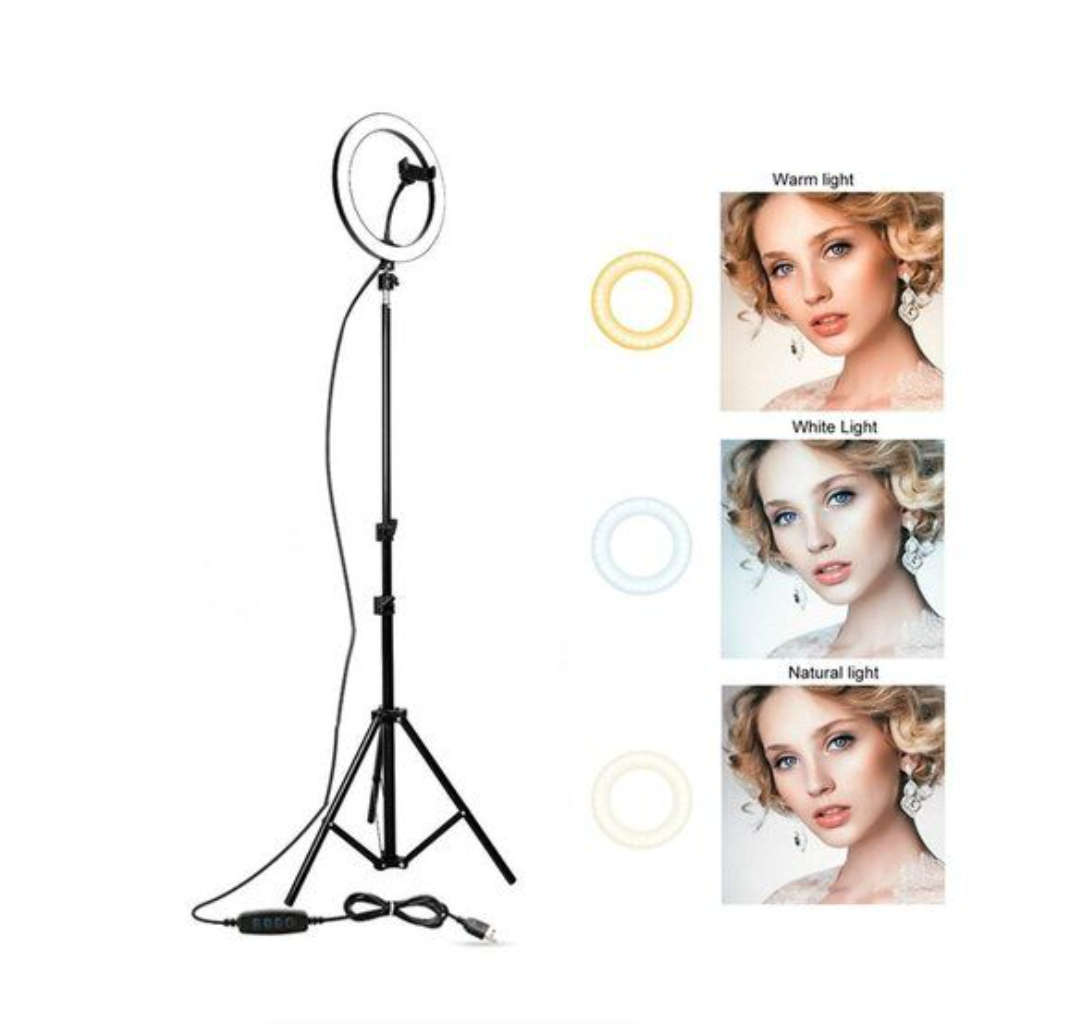 LED Ring Light On Tripod 14 Inch