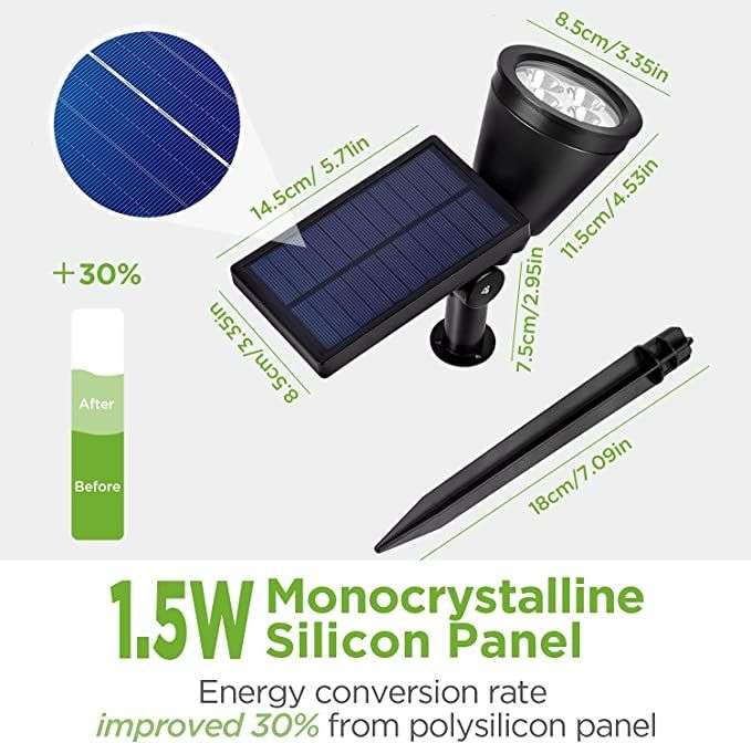 OCO Lifes Advanced Waterproof Solar Powered Outdoor Spotlight