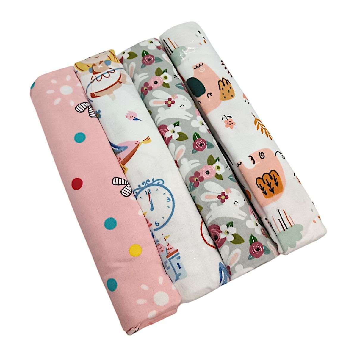 4-Pack Soft Cotton Baby Receiving Blankets