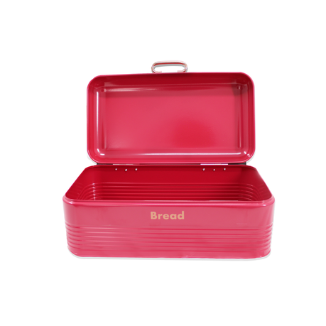 Retro Design Two Loaf Bread Bin with 3 Piece Matching Canister Set - Red (PLEASE READ DESCRIPTION)