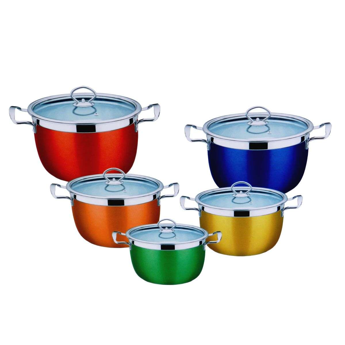 Condere Home 10 Piece Colourful Cookware Set - Pot Set