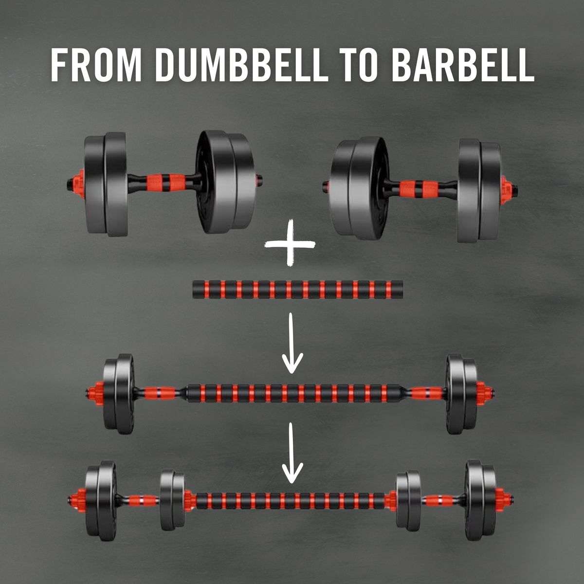 Everlast 40KG Vinyl Barbell & Dumbbell Set