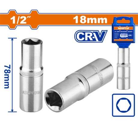 Wadfow - Deep Hex Socket (1/2") - 18mm - Wadfow - Deep Hex Socket (1/2") - 18mm