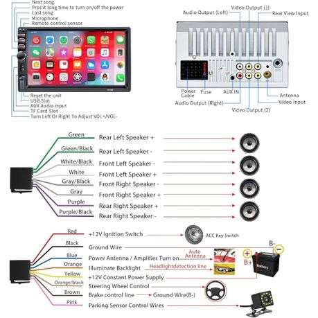 7-Inch Touchscreen Car Stereo with Bluetooth, Mirror Link & Reverse Camera