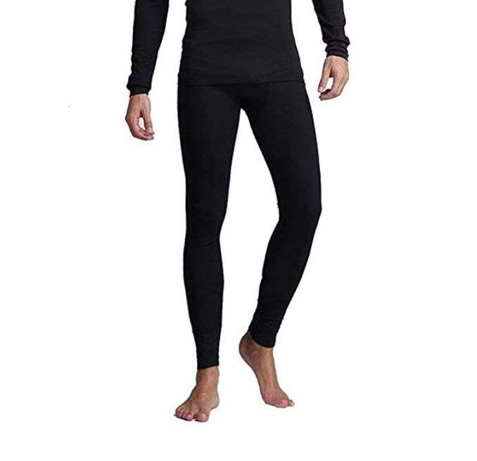 Men`s Thermal Long John Underwear - Black