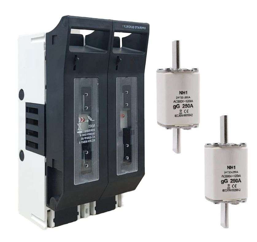 Solar 2 Pole 250A Fuse and Holder