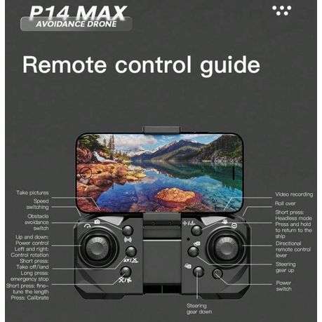P14 MAX- Aerial Drone With Auto Return And One Key Takeoff/Landing - Black