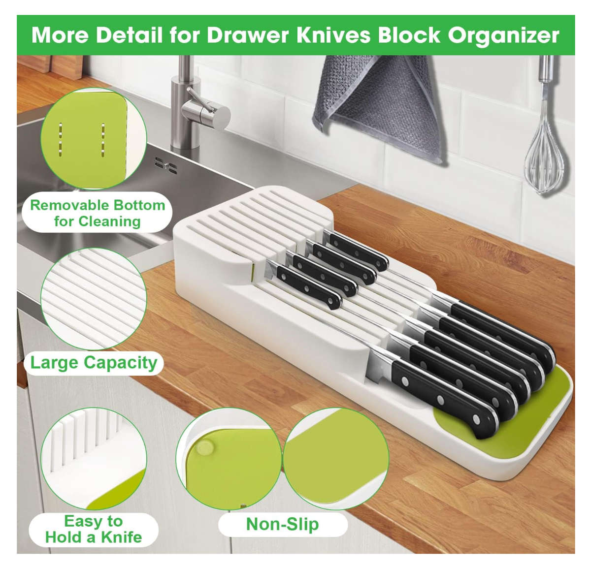 2 Tier Knife Drawer Tray Organizer