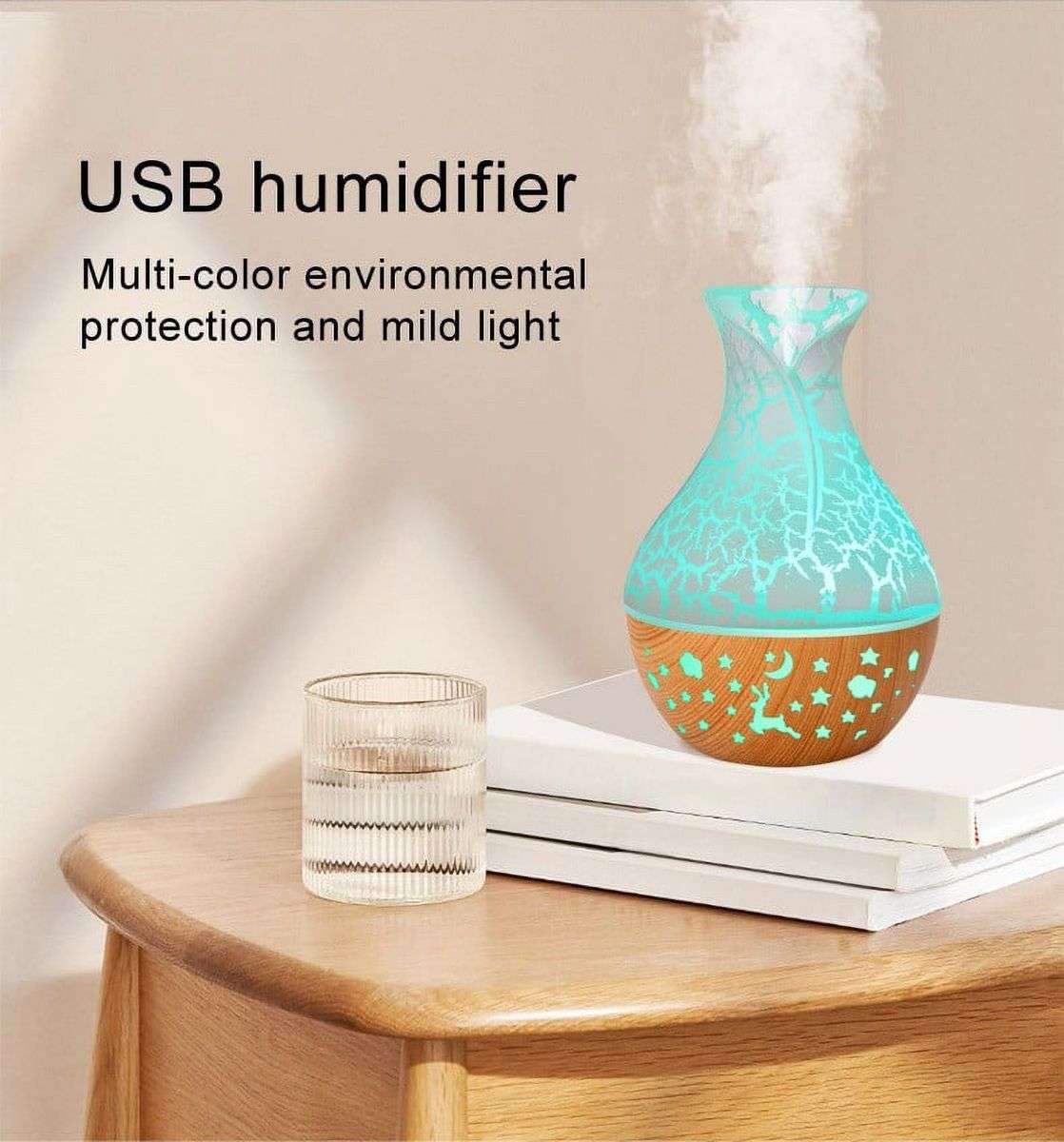 Mini Usb Aroma Diffuser Humidifier With 7 Colour Changing LED