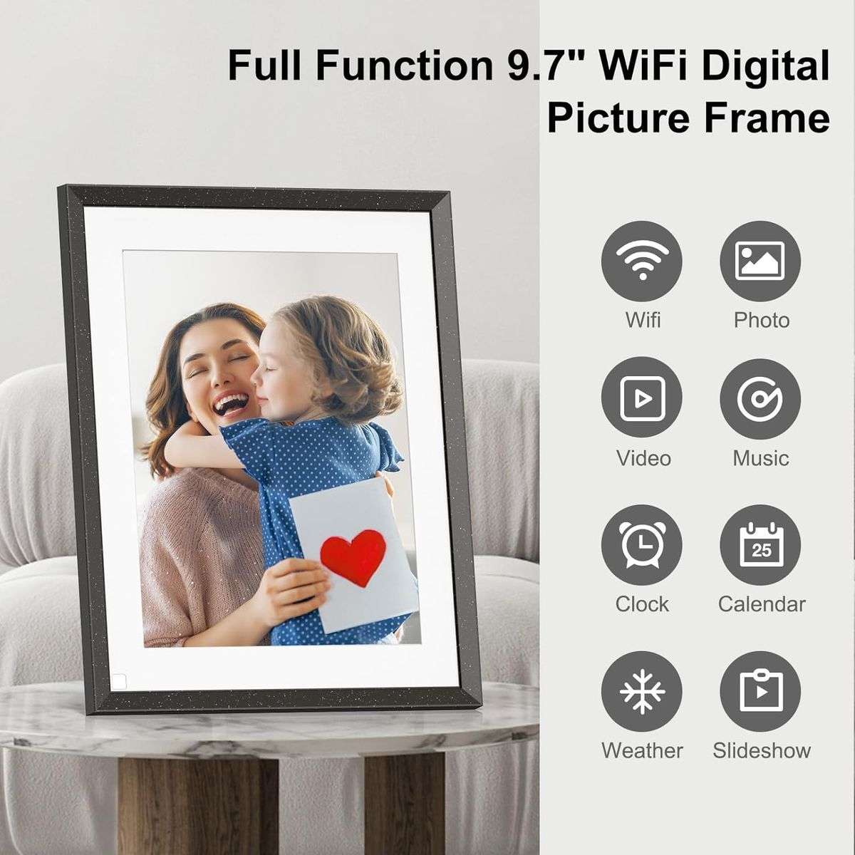 BezosMax 10.1 Inch WiFi Digital Frame 32GB 1280x800 TouchScreen Photo